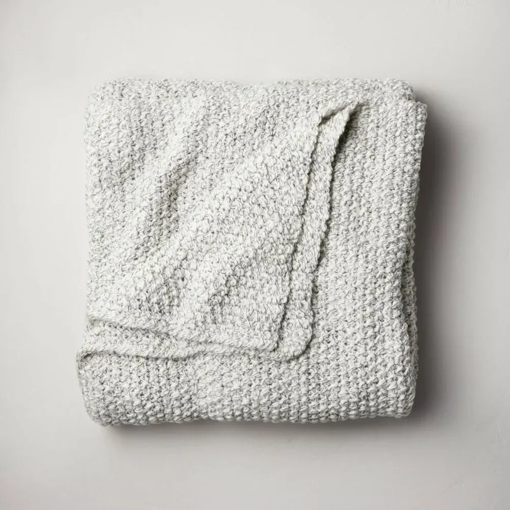 Casaluna Cream Waffle Knit Throw Blanket